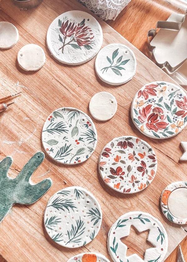  Some of my holiday DIY play, these were air drying clay tags  